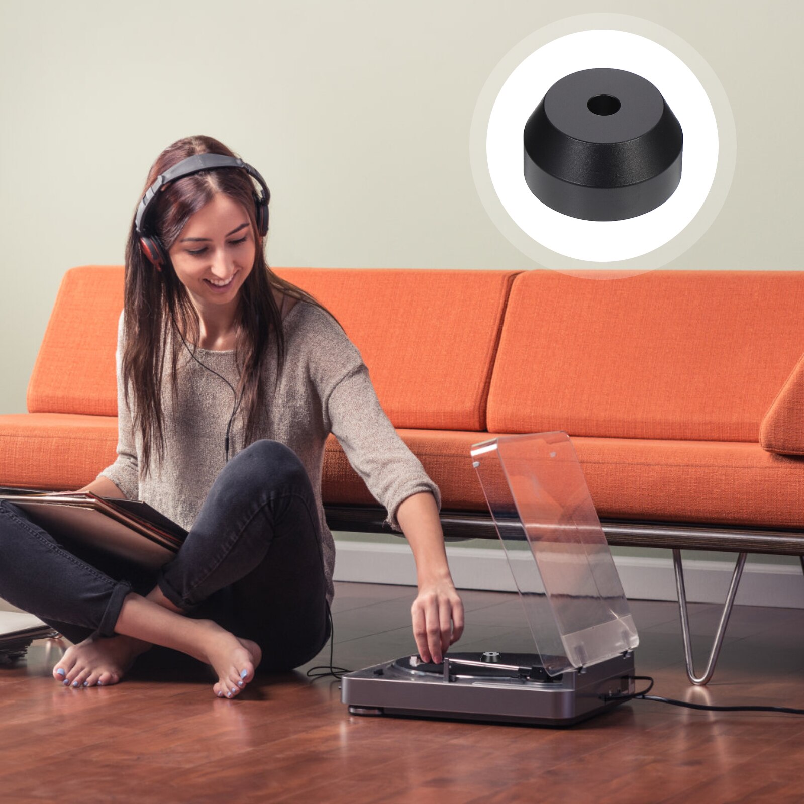 Aluminum 45 RPM Adapter 7 inch Record Player Adapter Dome Turntable Accessory