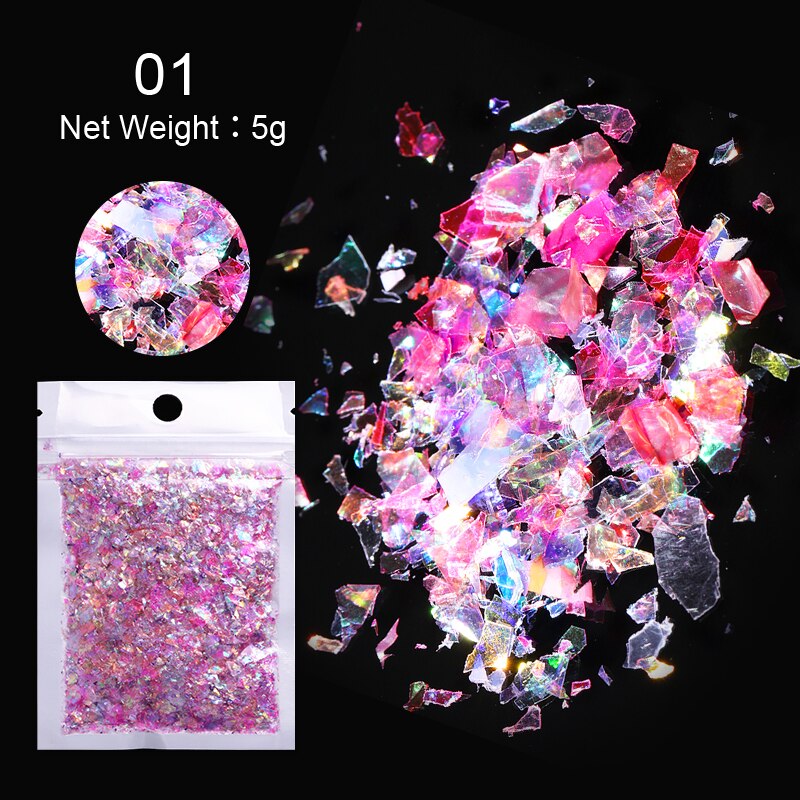 Or Rose 3D hexagone ongles paillettes flocons Nail Art paillettes poudre paillettes scintillantes vernis manucure décorations ongles accessoires: 24