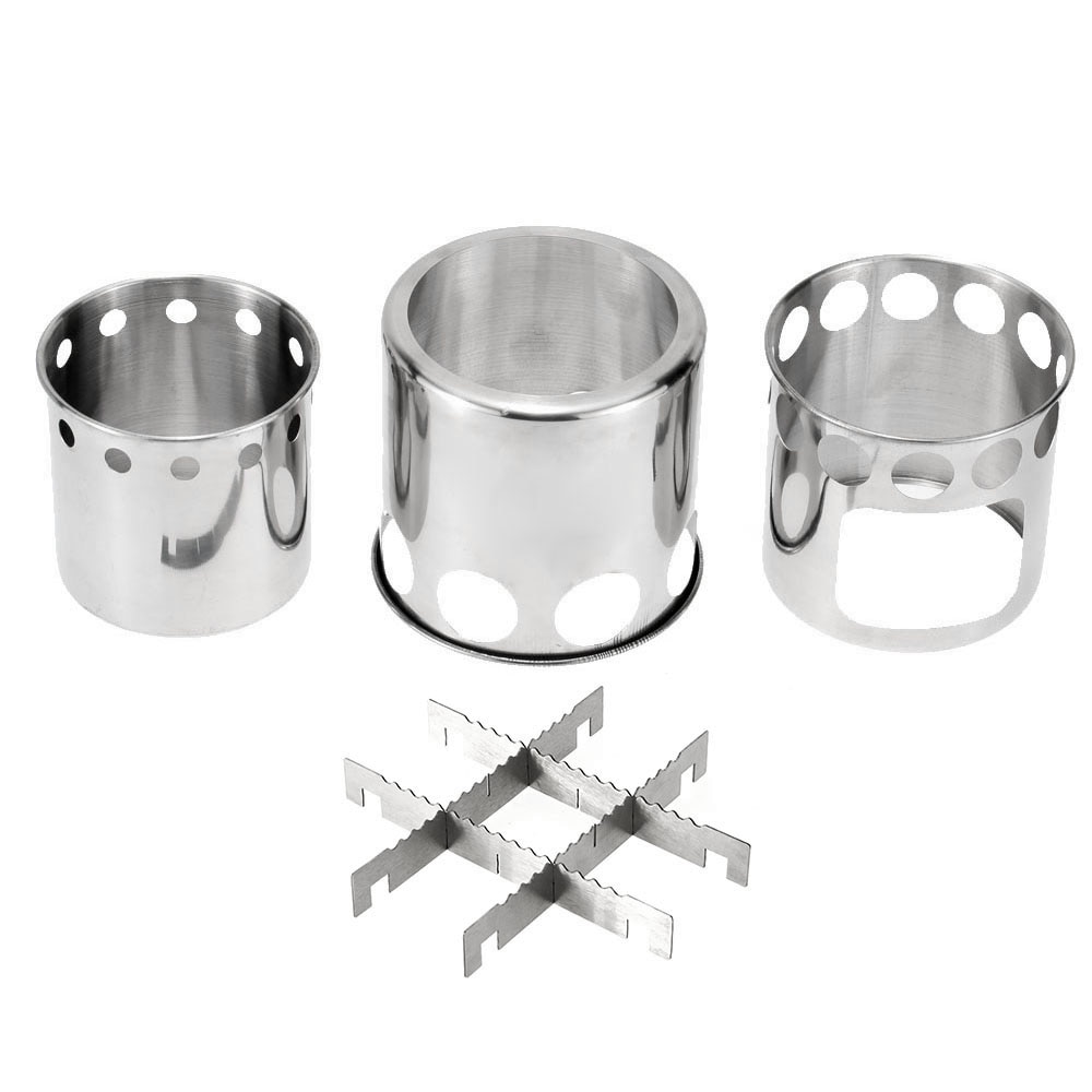 Lixada Portable Wood Stove Firewoods Furnace Outdoor Stove Cooking Burner Lightweight Stainless Steel Picnic Camping Wood Stove