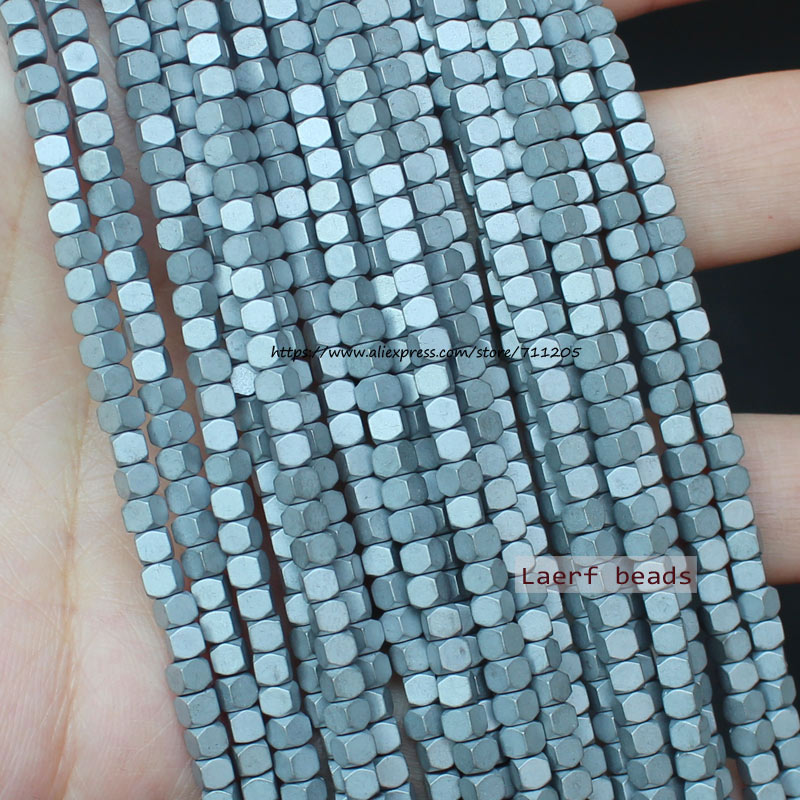 ¡Ematita natural muy brillante! Cuentas de hematita cuadradas facetadas de 15 pulgadas, para hacer joyas, pulseras y collares DIY