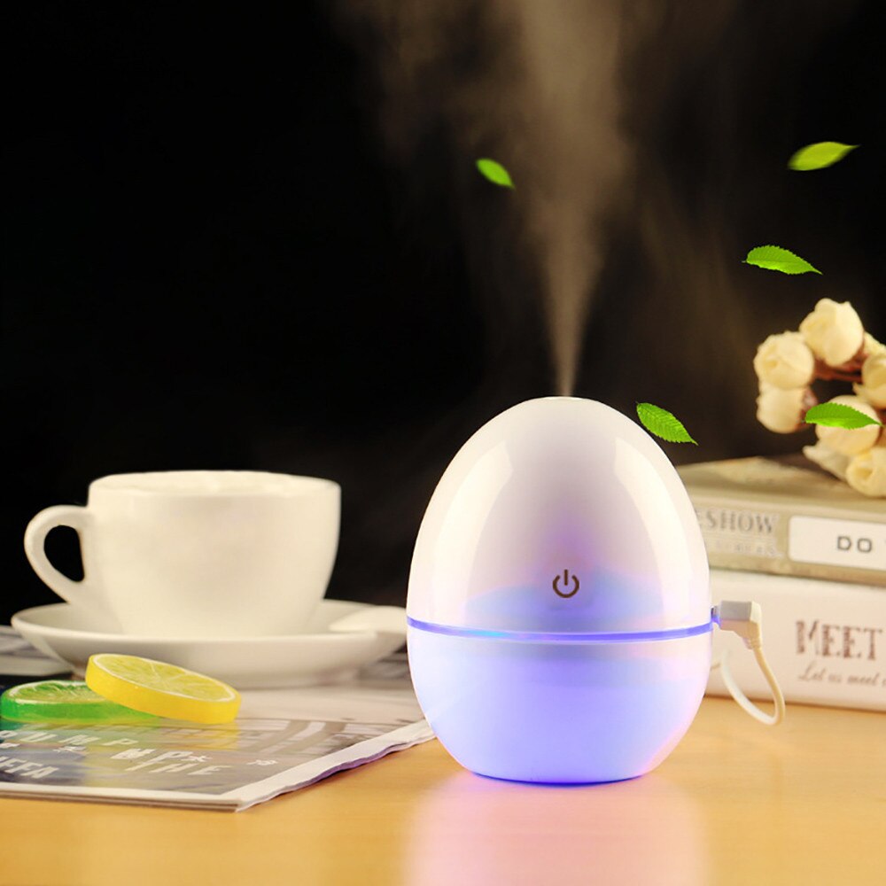 Minidifusor de Aroma portátil para el hogar, humidificador de aire con Usb, purificador, atomizador de aceite esencial, 200ml, luz Led nocturna en forma de huevo, n. ° 4: White