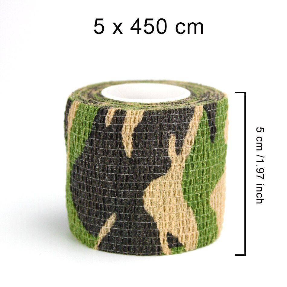 WorthWhile 5CM*450CM Self Adhesive Elastic Bandage Non-woven Fabric Tape Fitness Gear Knee Elbow Support Injury Pad: Camo Patter 1