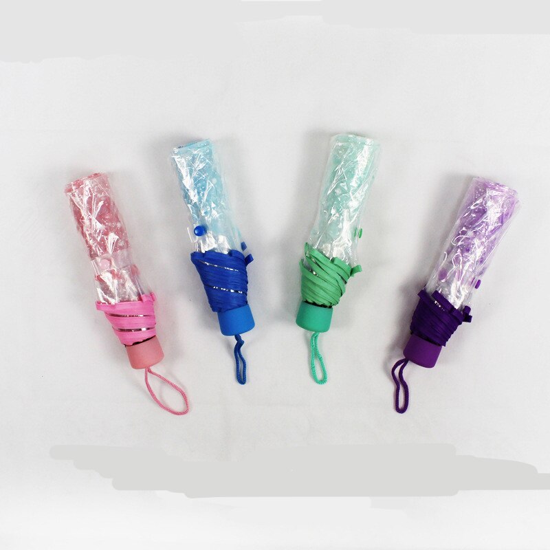 1pc three Fold Umbrella Women Transparent Clear Cherry Blossom Mushroom Apollo Sakura folding Sunshade Rain Umbrella