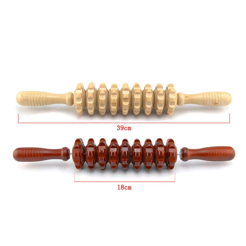Användbar sport helkroppsmuskelmassager trä roller stick triggerpunkt återställningsverktyg deep relax redskap massage stick