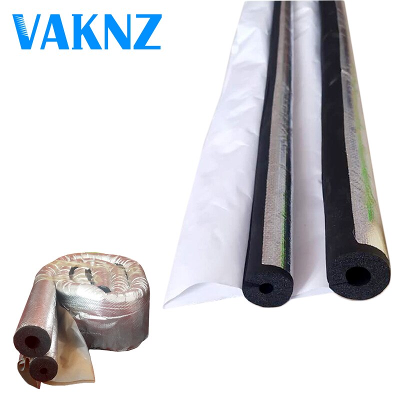 1.8M Sponge Rubber Pipe waterproof Pipeline Holder Thermal Insulation Tubular with aluminum foil protection