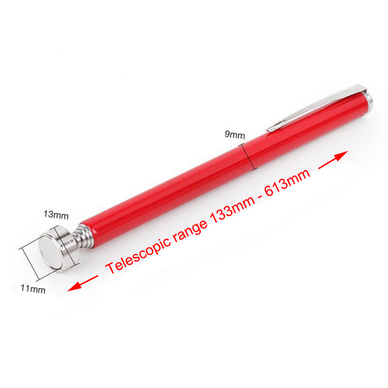 Mini Portable Telescopic Magnetic Magnet Pen Handy Tools Capacity For Picking Up Nut Bolt Extendable Pickup Rod Stick: Red