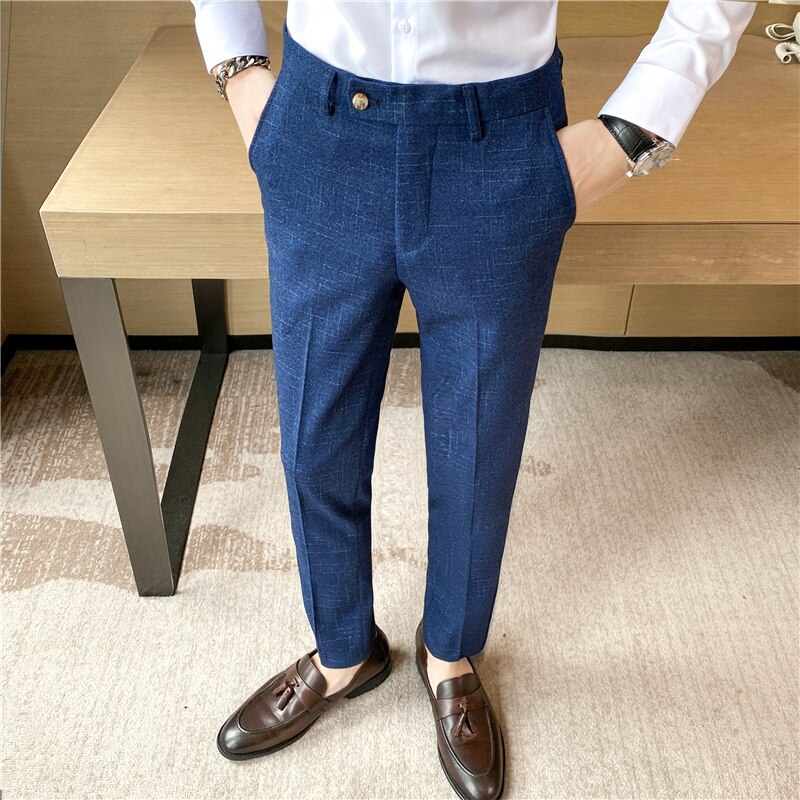 Herfst Formele Pak Broek Mannen Mode Slanke Kantoor Sociale Casual Broeken Wedding Bruidegom Jurk Broek Kostuum Homme