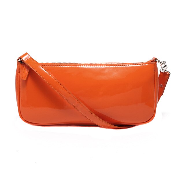 Retro Frankrijk Oksel Tas Voor Vrouwen Baguette Tas Toevallige Effen Kleur Mini Handtassen Geavanceerde Pu Schoudertas Dames Bakken: Orange