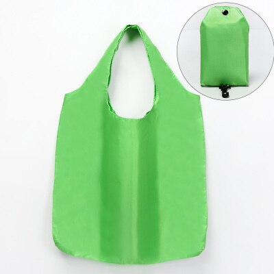 effen kleur grote capaciteit supermarkt opvouwbare boodschappentas opbergtas licht draagbare met groene zak boodschappentas: light green