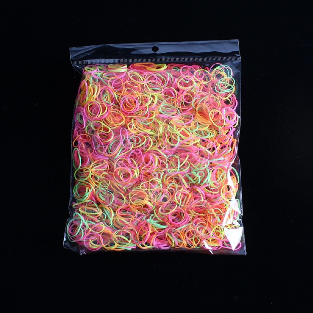 2000 st/påse hår gummisnöre gummiband transparent vit 1mm genomskinlig hästsvanshållare elastisk gummi hårrep flätningsverktyg: F
