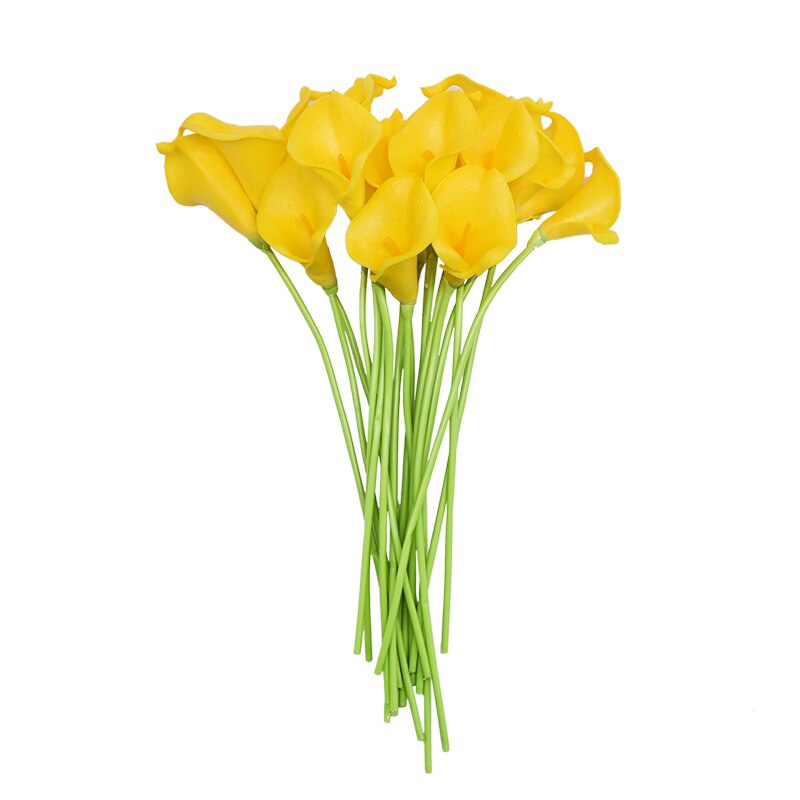 10 stk pu calla lily real touch kunstige blomster til bryllup dekoration håndlavet diy brude buket blomster kunstig dekoration: F07