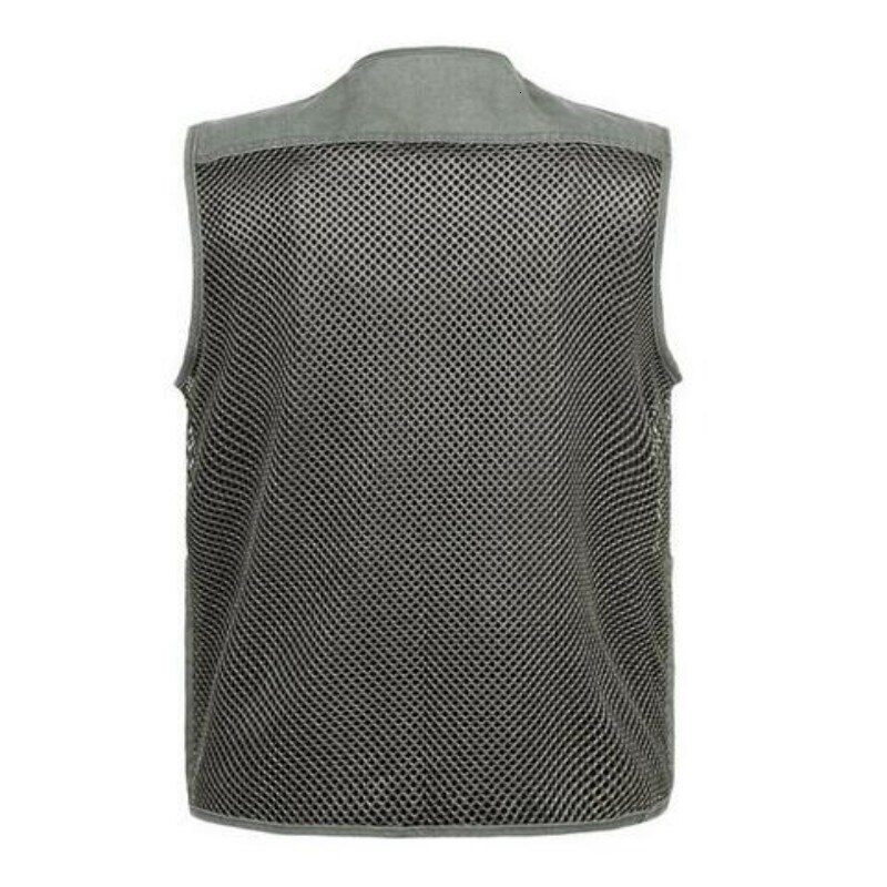 Top Mens Sleeveless Jacket Fisherman Waistcoat Male Summer Mesh Vest Coat Tank Top Plus Size 4XL