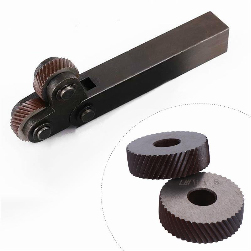 Dual Wheel Knurling Tool Diagonal Wheel Linear Pitch Knurl Set Machine Tools Steel Oblique Rough Knurling Wheel Tool