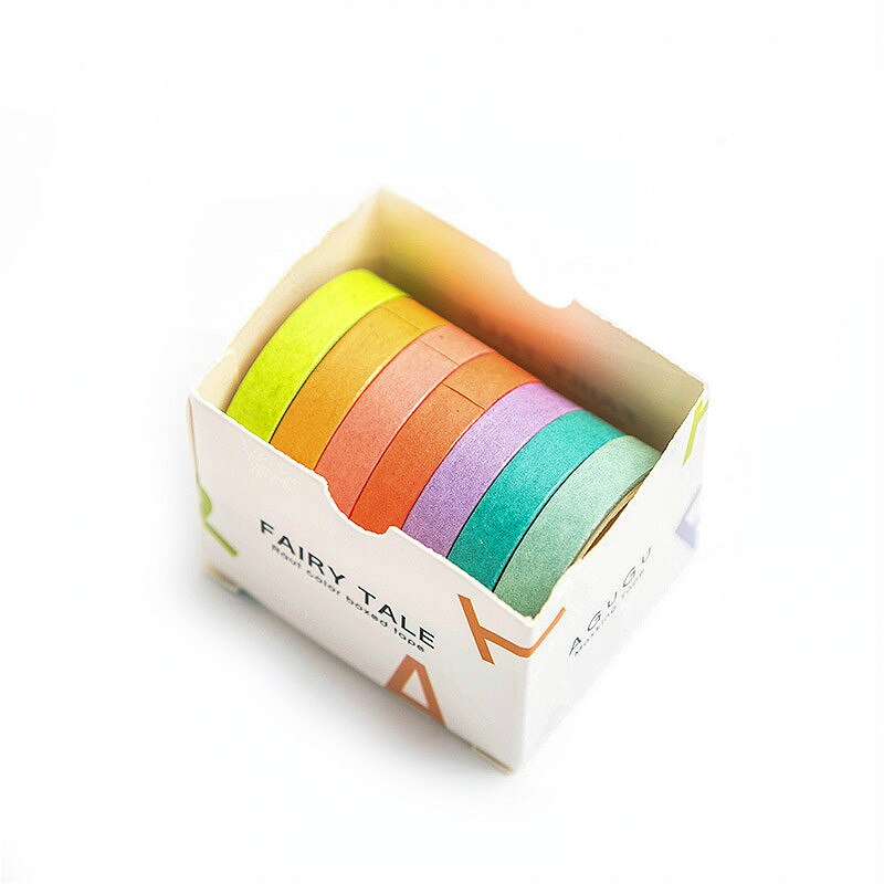 Grid Washi Tape Leuke Decoratieve Plakband Effen Kleur Afplakband Voor Stickers Scrapbooking Diy Briefpapier Tape