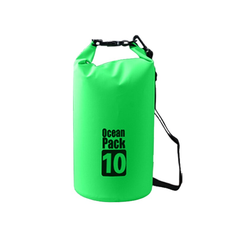 10l udendørs vandtæt taske camping trekking tør uigennemtrængelig rygsæk svømning strandcykel tilbehør havpakke vandafvisende: Grøn