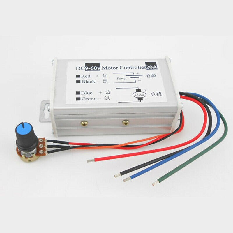 Dc 9v-60v 20a 25 khz pwm motortoerentalregelaar gouverneur regelaar schakelaar 12v 24v 36v 48v