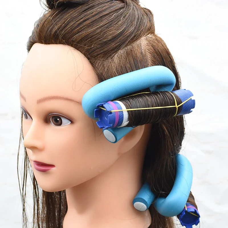 10 pçs flexível haste de ondulação do cabelo rolos de cabelo fabricantes espuma macia bendy torção cachos rolos ferramentas estilo rolo de cabelo sem rolos de calor