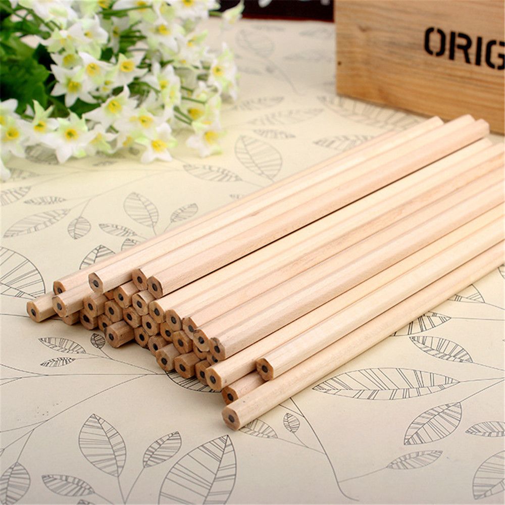 10PCS Mini Size Simple Wooden Pencil with Eraser Log Pencil Short Pencils for Kids Students Stationery Painting Drawing Supplies: 10Pcs 17.7cm
