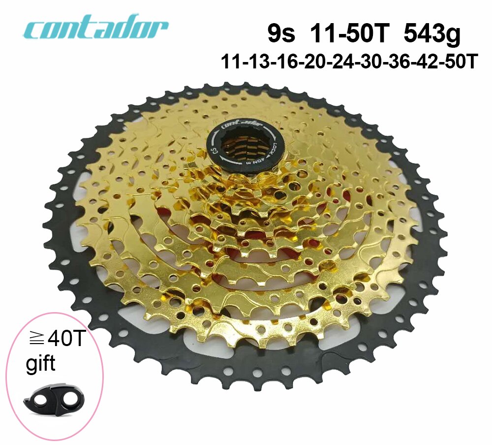 Contador bicycle cassette 8 9 10 11 12velocità MTB flywheel 11-40T/11-42T/11-46T/11-50T/11-52: 9S 11-50T gold