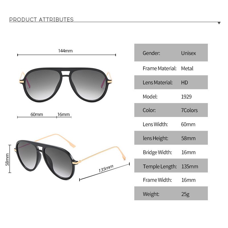 ¡Novedad de ! Gafas de sol clásicas retro para piloto, gafas de conducción para hombre con gradiente de gran tamaño a la para aviación, gafas UV para mujer ins populares