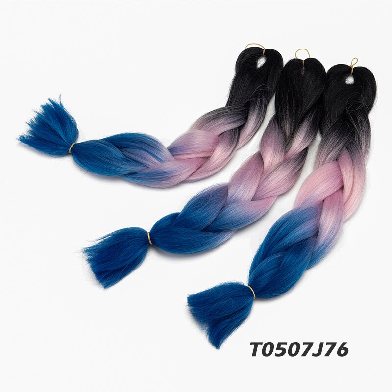 Lelinta Ombre Jumbo Braiding Hair Extensions Kanekalon Synthetic Braiding Hair 24inch 3Pack/Lot Two Tone Braiding Hair (Brown): #2 / 3Pcs/Lot