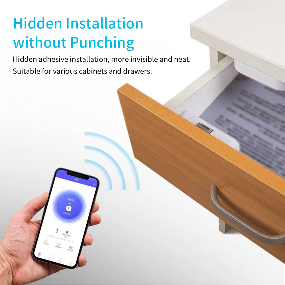 Intelligent Drawer Cabinet Lock Keyless Bluetooth APP Unlock Filing Cabinet Anti-Theft Wardrobe Shoe Cabinet Letter Box Lock