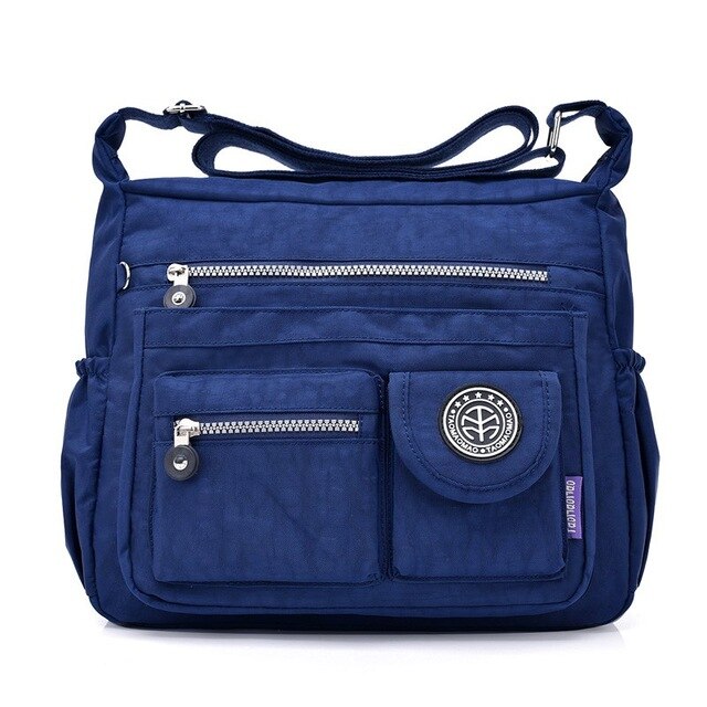 Waterdichte nylon dames schoudertas casual dames handtassen damestassen crossbody tas bolsa feminina: Blauw