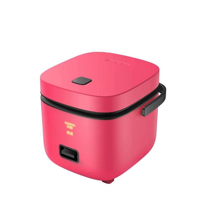 220V 1.2L Cute Mini Rice Cooker Small 1-2 Person Rice Cooker Household Single Kitchen Small Household Appliances WIth Handle