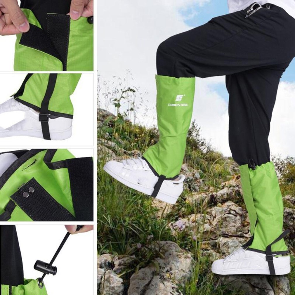 Waterproof Breathable 1 Pair Black Waterproof Hiking Climbing Legging Gaiters Leg Covers Small Size Prevent Snow Sand Mosquitoe