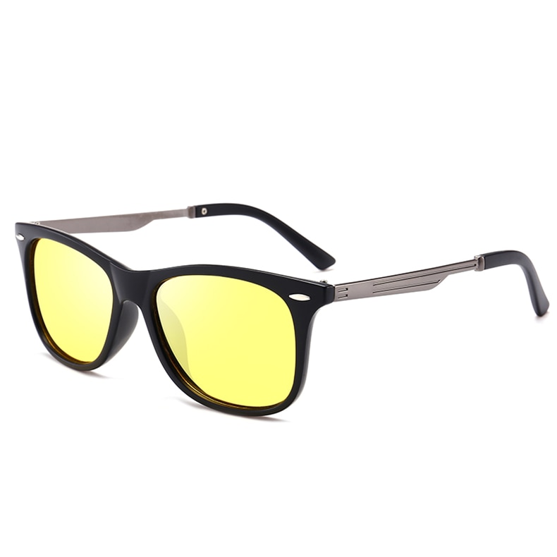Jsooyan vintage retro solbriller mænd polariserede firkantede mærke solbriller til mænd  uv400 kørsel spejl beskyttelsesbriller: C3( nattsyn)
