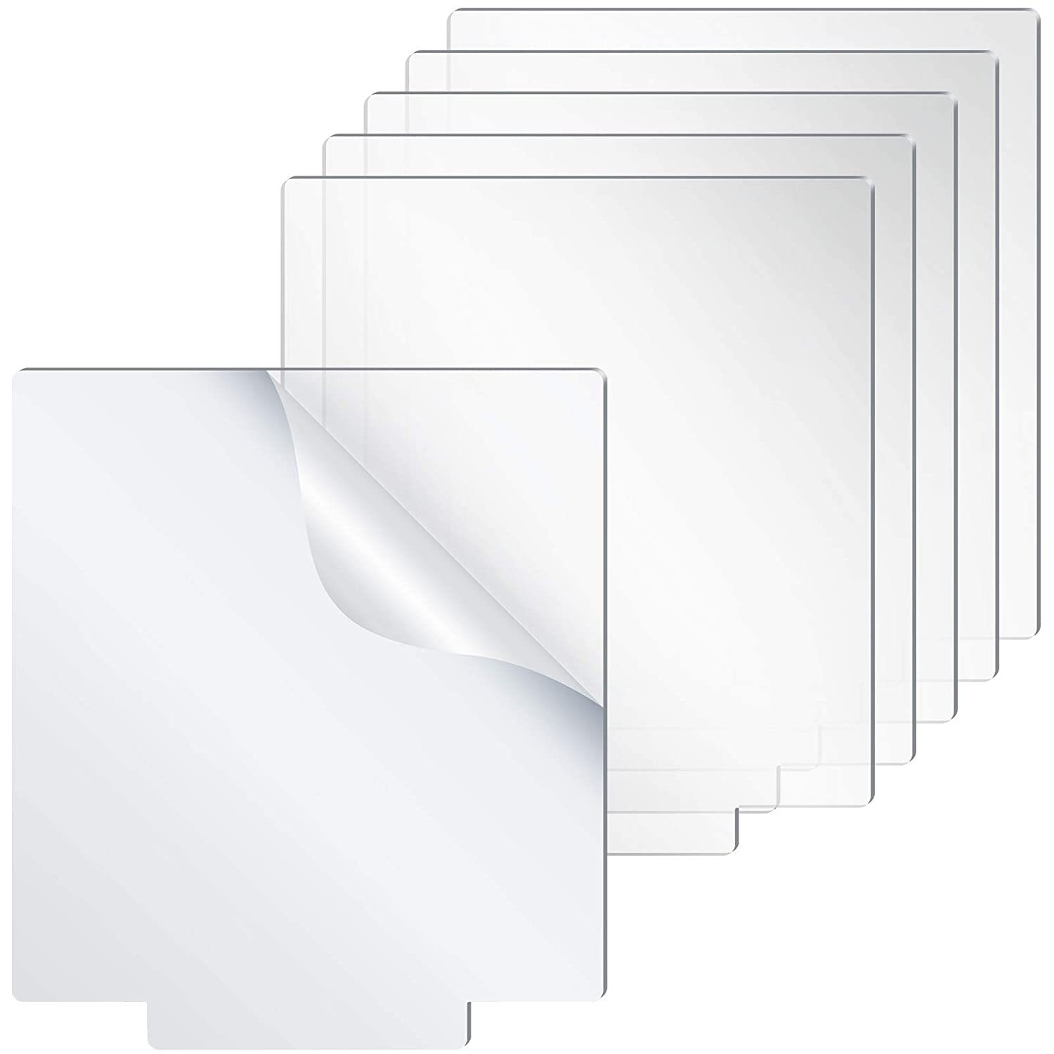 2Pcs/Set 2mm Acrylic Sheet Clear Cast Transparent LED Light Base Blanks Thick Panel Board with Protective Film DIY Display Stand: ROSE RED