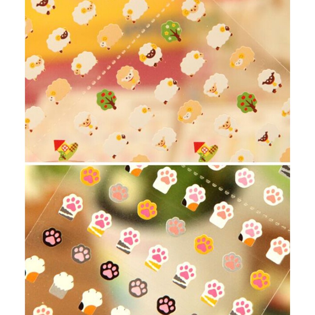 1 Sheet Mobile Phone Stickers 7cm*19cm Cute 3d Cartoon Transparent Animal/fruit/alphanumeric Bubble