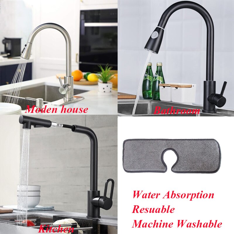 Linnen Kraan Absorberende Mat Wastafel Splash Guard Kraan Splash Catcher Water Drogen Pads Keuken Badkamer Praktische Gadgets