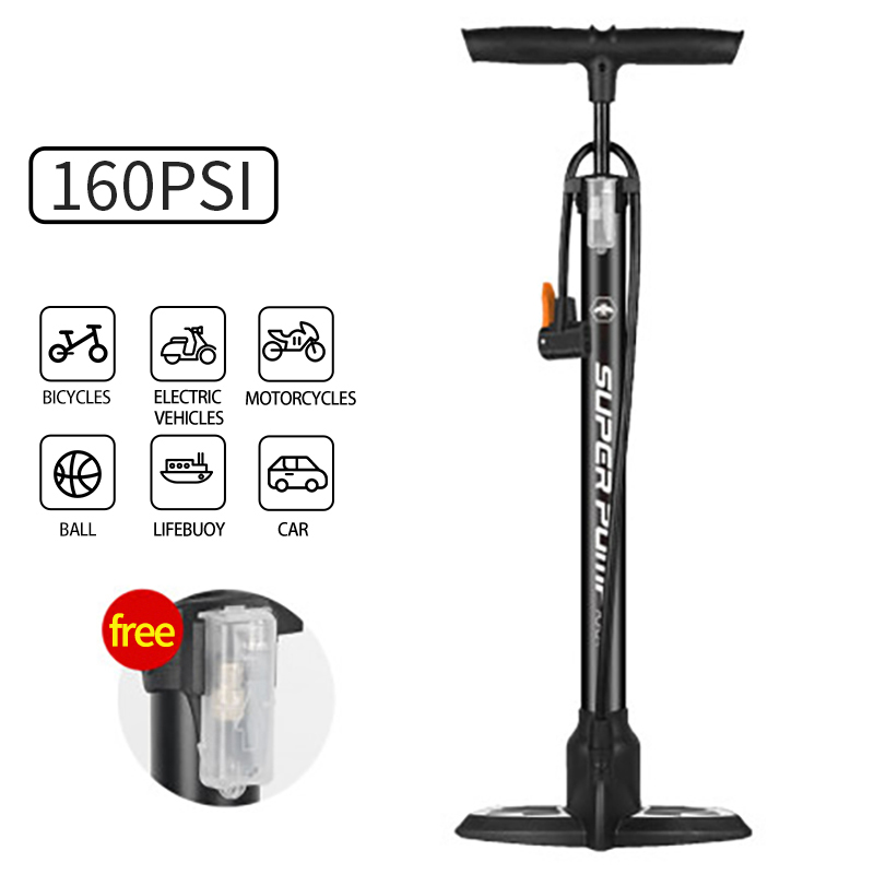 Xunting Mini Bike Pump Portable Bicycle Tire Pump Mini Bike Floor Pump Hand Foot Football Mini High Pressure Tool Bicycle Pumps: 9