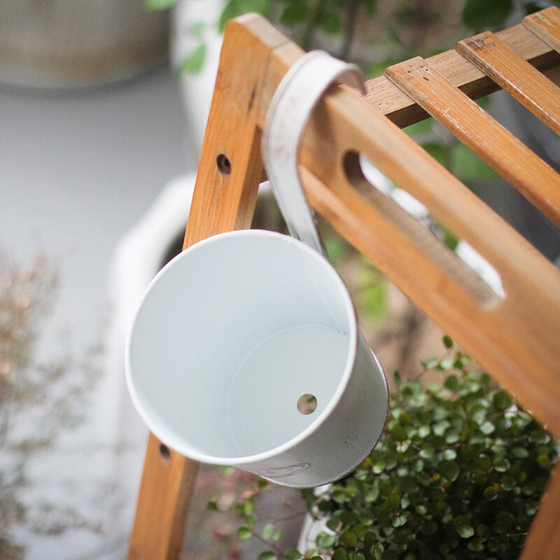 Jardinières de clôture en métal avec crochet amovible et trou de vidange, Pots de plantes suspendus, Pots de fleurs en fer, jardinière de balcon