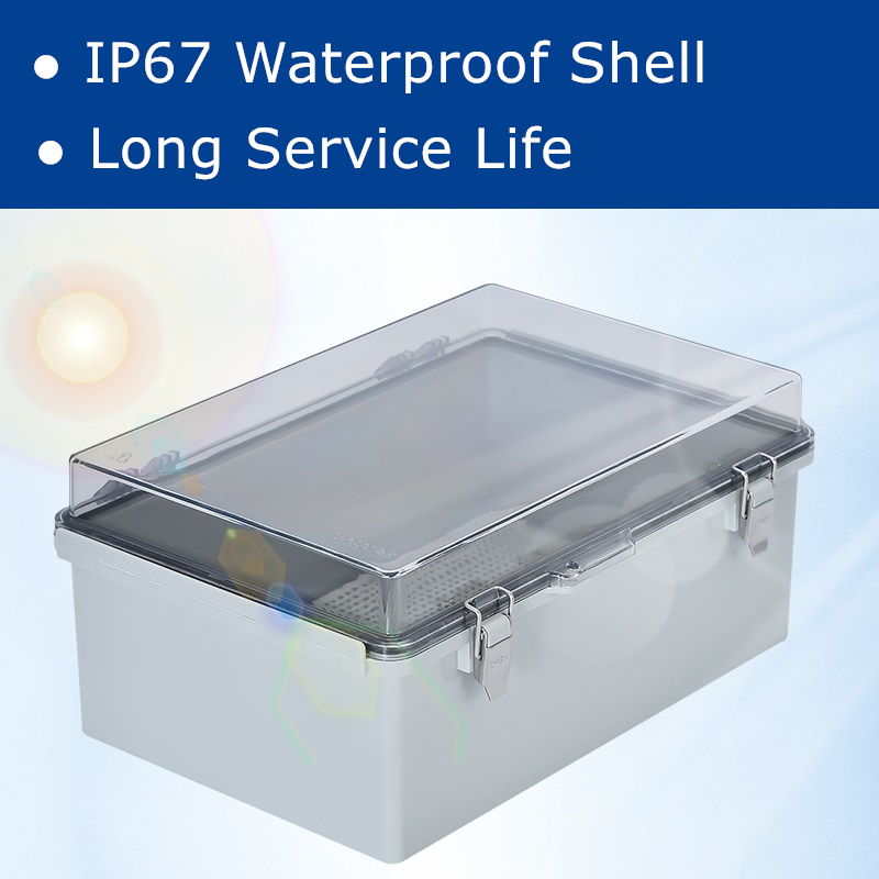 IP67 Waterproof Gray/Transparent Cover Enclosure Junction Box ABS Plastic Outdoor Electronic Instrument Hinge Case Fast