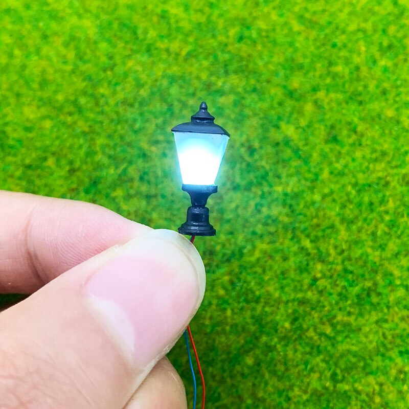 2 st ho skala gräsmatta lampa modell järnväg tåg lampor lysdioder, miniatyrer trädgård gräsmatta gräsplan street lgihts