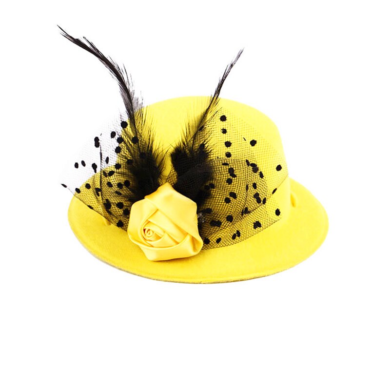 Gorras para perro, gorros multicolores para mujeres, sombreros para mujeres pequeñas y medianas, sombreros de perros para vestir, accesorios de Cosplay para perros y gatos, 25: Amarillo
