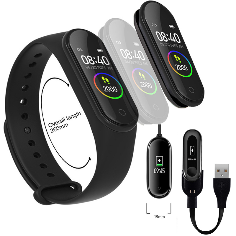 Xiao mi mi bande M4 montre intelligente Bracelet Fitness Bracelet Trcker Sport podomètre fréquence cardiaque pression artérielle Bluetooth santé Wirstband SmartWatch