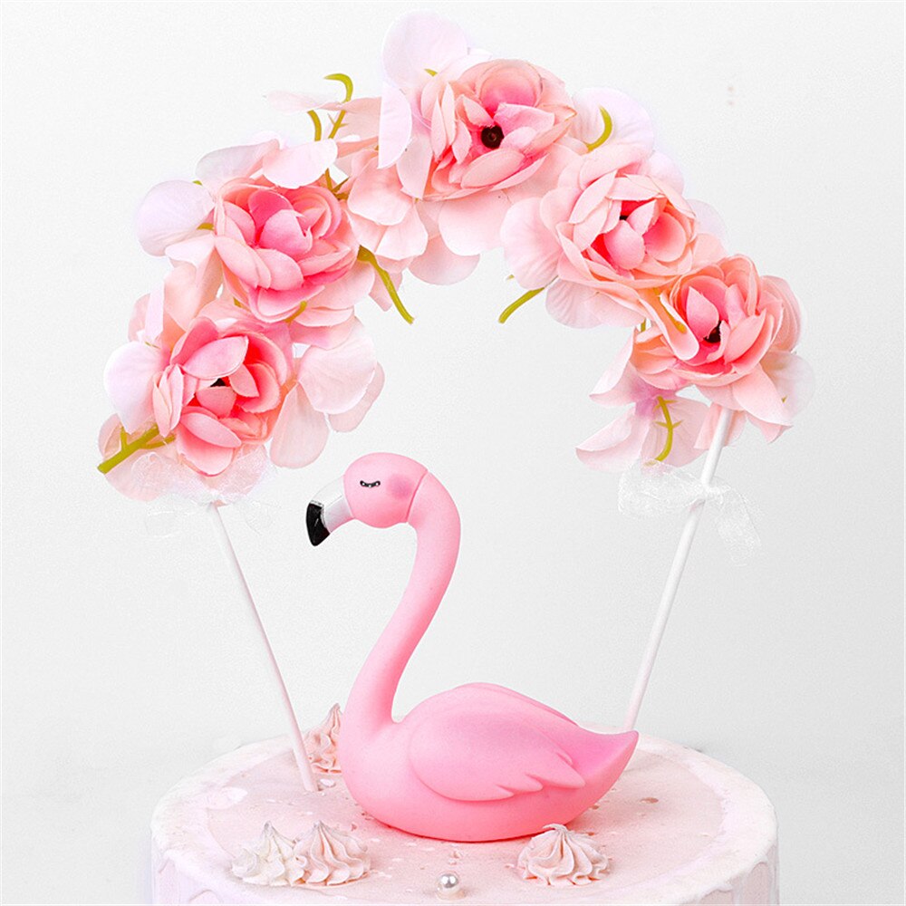 Décoration de gâteau flamant rose, 1 pièce, fournitures de fête d&#39;anniversaire, de mariage, à faire soi-même, pour la saint-valentin