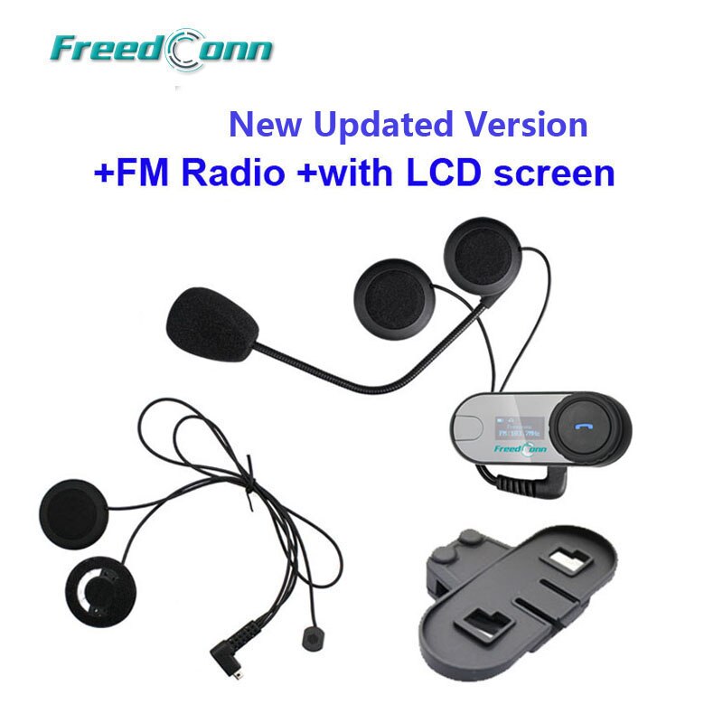 FreedConn TCOM-SC W/Screen Bluetooth Helmet Intercom Headset+Extra Soft Earpiece+Extra Bracket