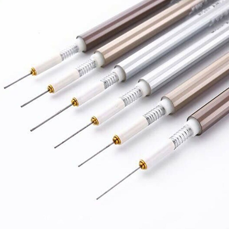 6 Stuks Metalen Vulpotlood 0.5 Mm/0.7 Mm Lood Professionele Automatische Potloden Student Tekening Voor School Kantoorbenodigdheden