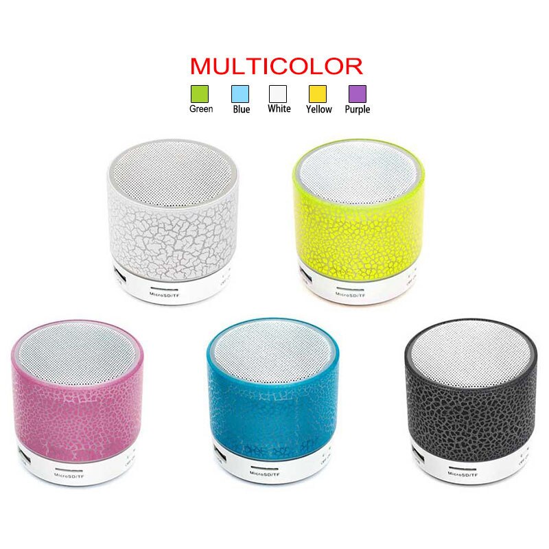 Portable Mini Bluetooth Speakers Wireless Hands Free LED Speaker TF USB FM Sound Music For iPhone X Samsung Mobile Phone