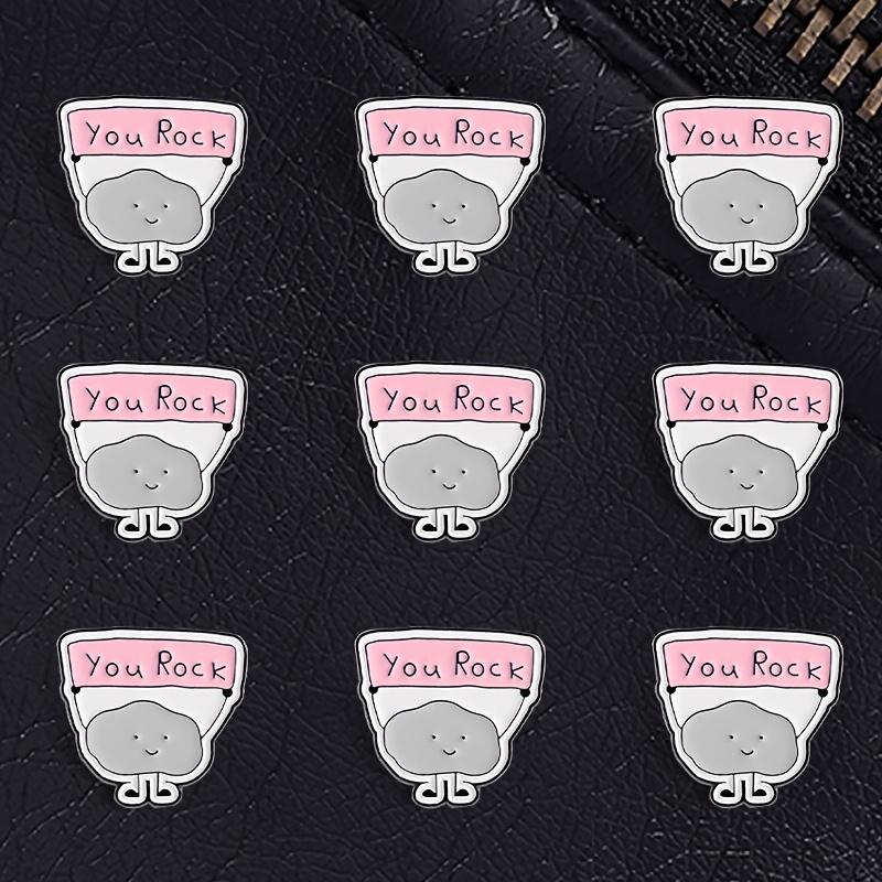 9 stks Cartoon You Rock Badge-Leuke Zinklegering Emaille Broche-Kraag Pin Accessoires-Shirts, Truien, Rugzakken, Mode Accessoires