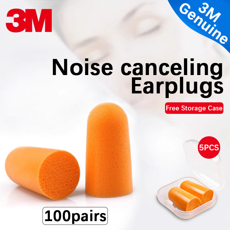 3M Earplugs Model 1100 2 Foam Earplugs Protection Noise Protection No Tear Dirt Resistant Flexible Work Study Rest Sleep1100: black