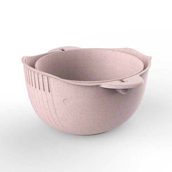 2 in 1 Kitchen Strainer/Colander Bowl Sets, Large Plastic Washing Bowl and Strainer, Detachable Colanders Strainers Set