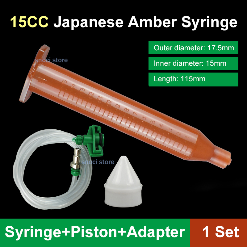 Kunststoff-Flüssigkeitsspender, Spritzenzylinder-Nadeladapter, 3 cc, 5 cc, 10 cc, 30 cc, 55 cc, Kleber-Dosierdüse mit Kolben und mit Skala: transparent