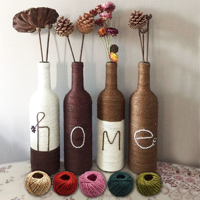 30m/ rullar 2mm naturligt hamparep diy-etikett hängrep bröllop hemtillbehör dekorativ garn jutesnöre trädgårdssnöre