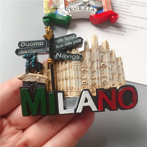 European Souvenir Refrigerator Magnets Milan, Venice, Italy European Stereo Resin Magnet Home Decor: C