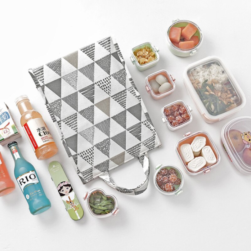 Koreansk madpose tyk vandtæt oxford stof isoleringspose kold ispose dame og børn bærbar stor kapacitet bento taske